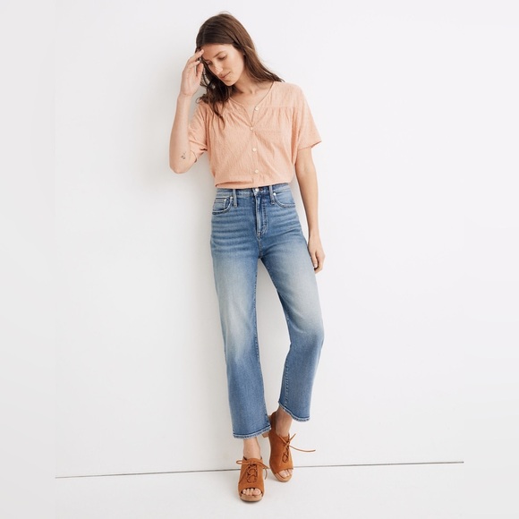 Madewell Denim - Madewell Slim Wide-Leg Crop Jeans in Reggie Wash